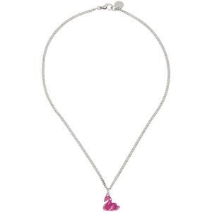 Marni Swan Necklace Pendant ~ Raspberry